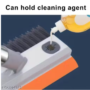 Sun Shine Impex Plastic 3 in 1 Toilet Bathroom Cleaning Brush with Wiper and Long Handle - 180° Rotate Floor Scrub Brush for Tiles, Home Kitchen Bathroom Accessories (Orange).