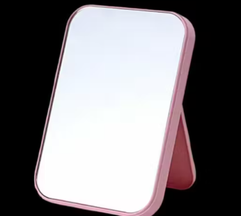 CRUELEST Pink Portable Foldable Makeup Mirror – HD Dressing Table Mirror Desktop Vanity Mirror with Stand, Adjustable Travel Mirror for Women, Square Cosmetic Tabletop & Handheld Dressing Mirror (Princess Style)